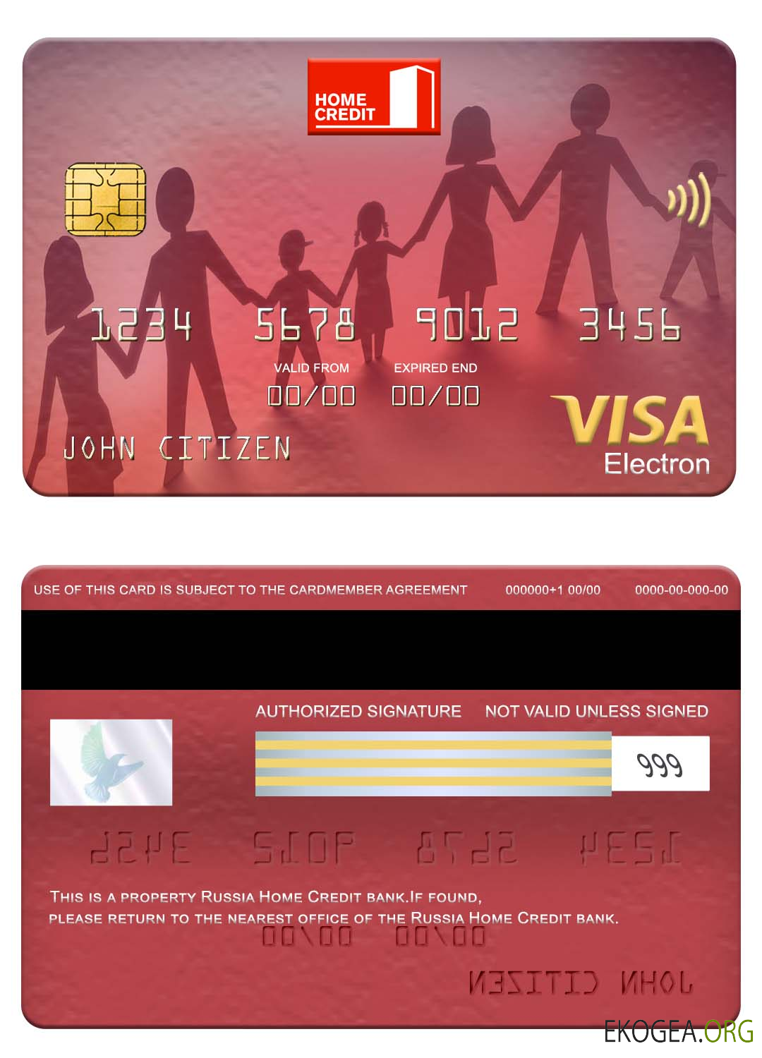 Carte électronique visa bancaire Russie Home Credit
